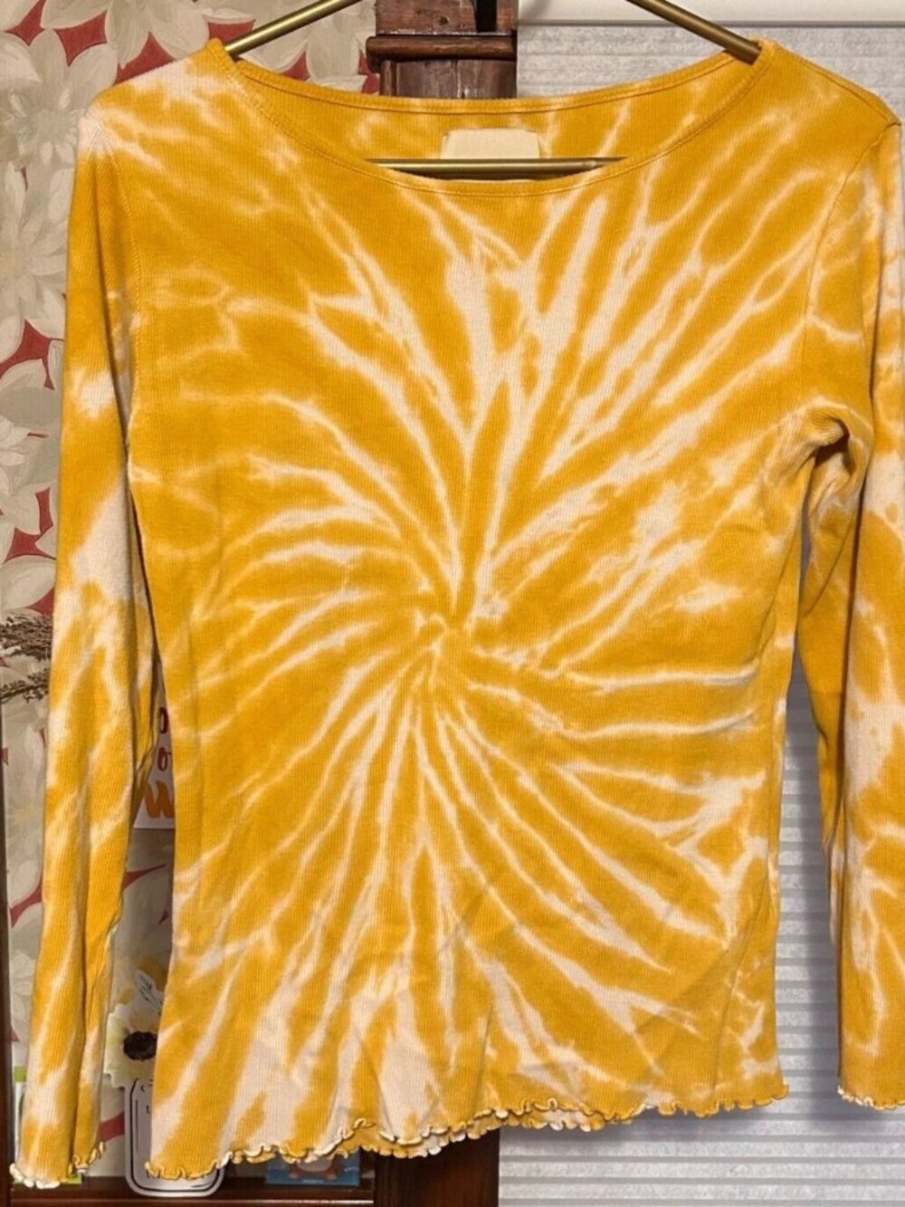 Share Paloma Wool - Flor Tie Dye Long Sleeve - Flor Orange/Yellow - Size L